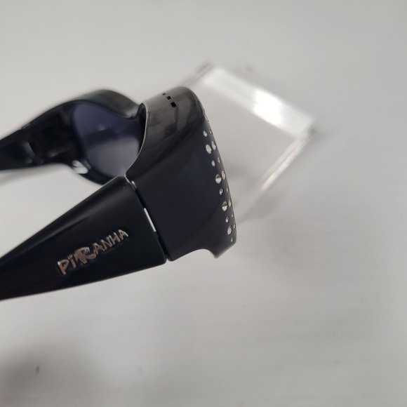 Piranha Black Sunglasses Rhinestone Embellished Women's Fashion Eyewear 50s Vibe - Picture 5 of 8